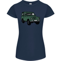 4X4 Off Road Roading 4 Wheel Drive Womens Petite Cut T-Shirt Navy Blue