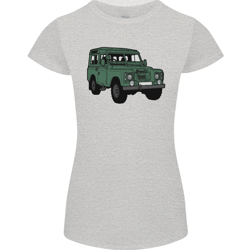 4X4 Off Road Roading 4 Wheel Drive Womens Petite Cut T-Shirt Sports Grey