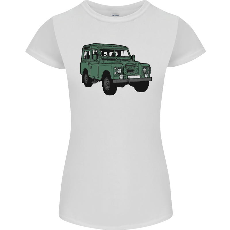 4X4 Off Road Roading 4 Wheel Drive Womens Petite Cut T-Shirt White
