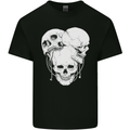 4 Skulls Gothic Heavy Metal Biker Demon Kids T-Shirt Childrens Black