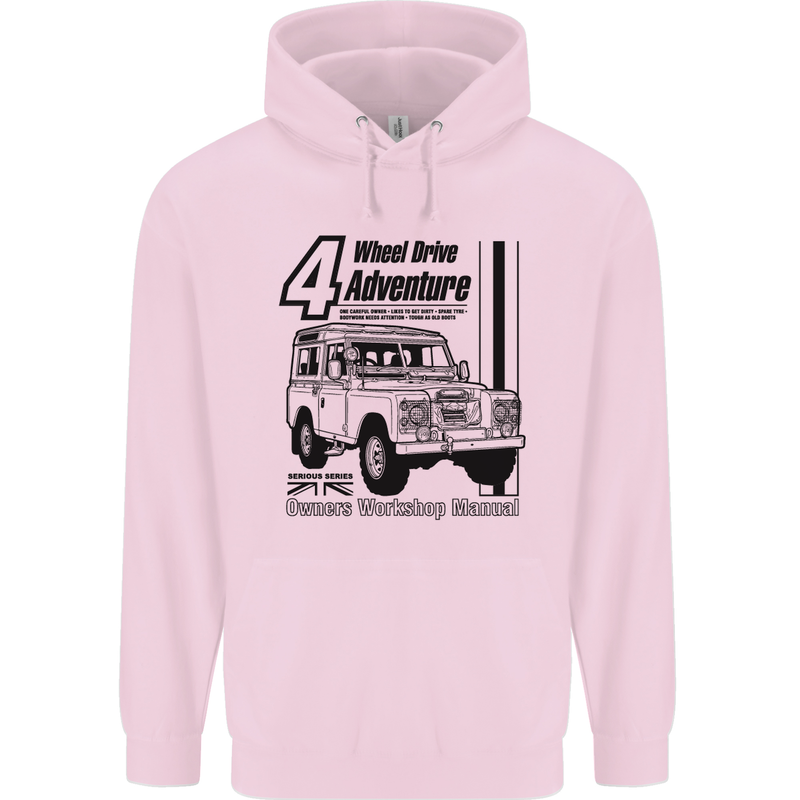 4 Wheel Drive Adventure 4X4 Off Road Childrens Kids Hoodie Light Pink