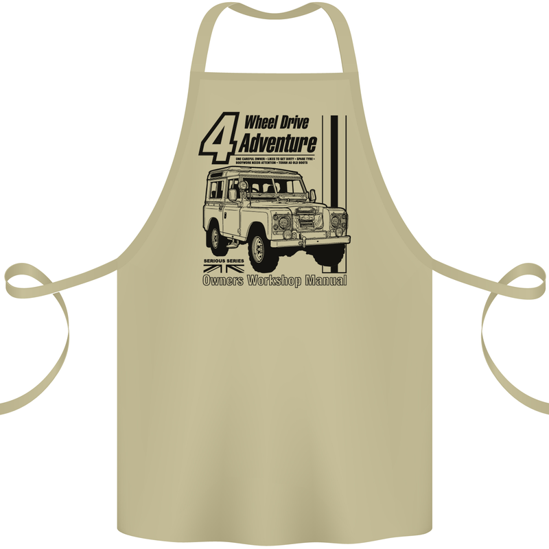4 Wheel Drive Adventure 4X4 Off Road Cotton Apron 100% Organic Khaki
