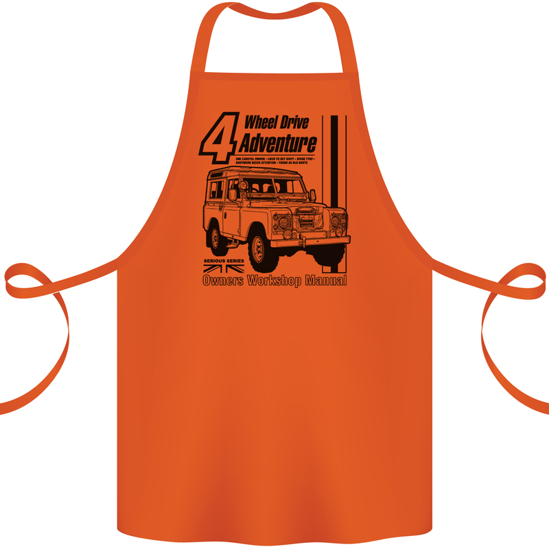 4 Wheel Drive Adventure 4X4 Off Road Cotton Apron 100% Organic Orange