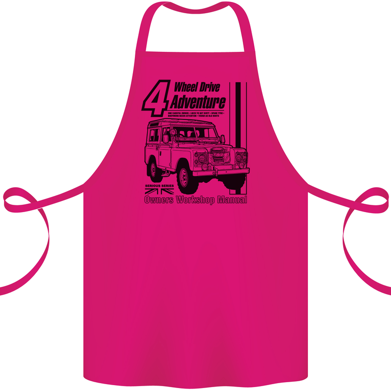 4 Wheel Drive Adventure 4X4 Off Road Cotton Apron 100% Organic Pink