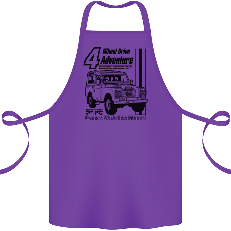 4 Wheel Drive Adventure 4X4 Off Road Cotton Apron 100% Organic Purple