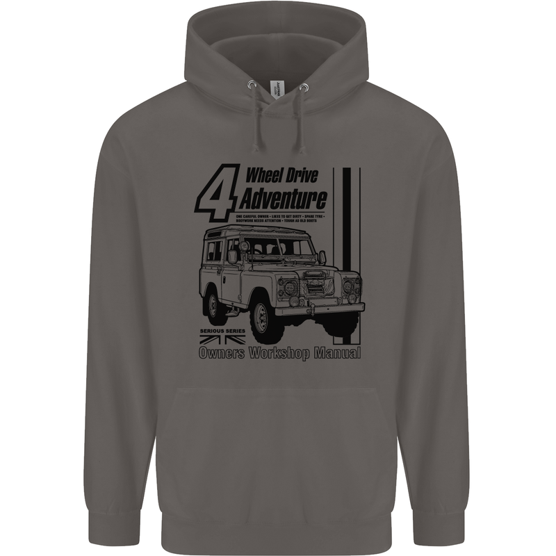 4 Wheel Drive Adventure 4X4 Off Road Mens 80% Cotton Hoodie Charcoal