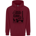 4 Wheel Drive Adventure 4X4 Off Road Mens 80% Cotton Hoodie Maroon