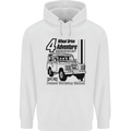 4 Wheel Drive Adventure 4X4 Off Road Mens 80% Cotton Hoodie White