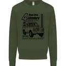 4 Wheel Drive Adventure 4X4 Off Road Mens Sweatshirt Jumper Forest Green