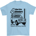 4 Wheel Drive Adventure 4X4 Off Road Mens T-Shirt Cotton Gildan Light Blue