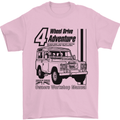 4 Wheel Drive Adventure 4X4 Off Road Mens T-Shirt Cotton Gildan Light Pink