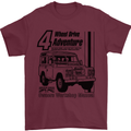 4 Wheel Drive Adventure 4X4 Off Road Mens T-Shirt Cotton Gildan Maroon