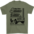 4 Wheel Drive Adventure 4X4 Off Road Mens T-Shirt Cotton Gildan Military Green