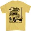 4 Wheel Drive Adventure 4X4 Off Road Mens T-Shirt Cotton Gildan Yellow