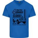 4 Wheel Drive Adventure 4X4 Off Road Mens V-Neck Cotton T-Shirt Royal Blue