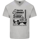 4 Wheel Drive Adventure 4X4 Off Road Mens V-Neck Cotton T-Shirt Sports Grey