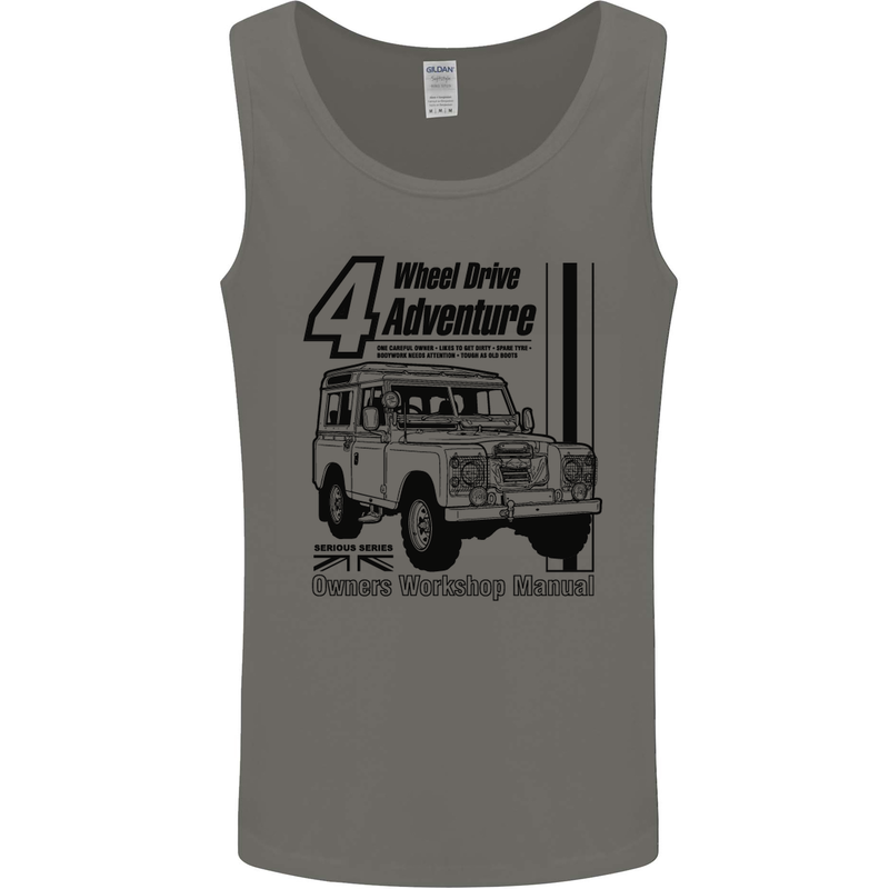 4 Wheel Drive Adventure 4X4 Off Road Mens Vest Tank Top Charcoal