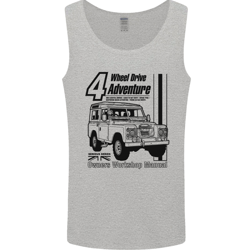 4 Wheel Drive Adventure 4X4 Off Road Mens Vest Tank Top Sports Grey