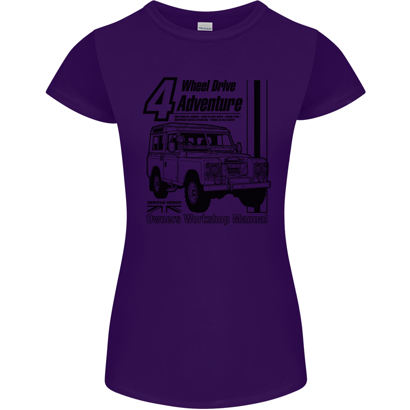 4 Wheel Drive Adventure 4X4 Off Road Womens Petite Cut T-Shirt Purple
