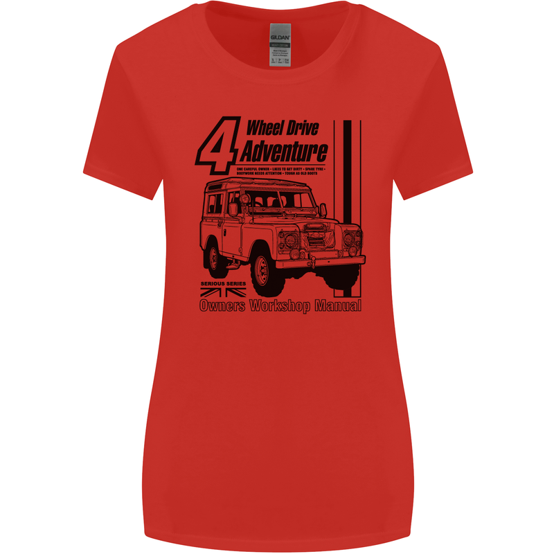 4 Wheel Drive Adventure 4X4 Off Road Womens Wider Cut T-Shirt Red