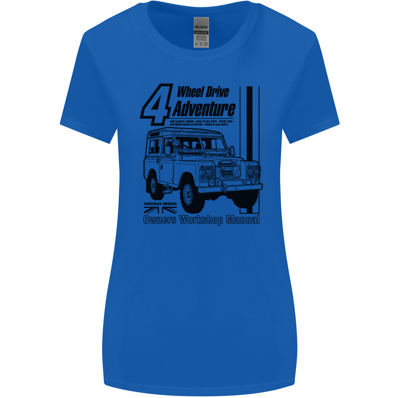 4 Wheel Drive Adventure 4X4 Off Road Womens Wider Cut T-Shirt Royal Blue