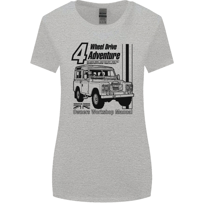 4 Wheel Drive Adventure 4X4 Off Road Womens Wider Cut T-Shirt Sports Grey