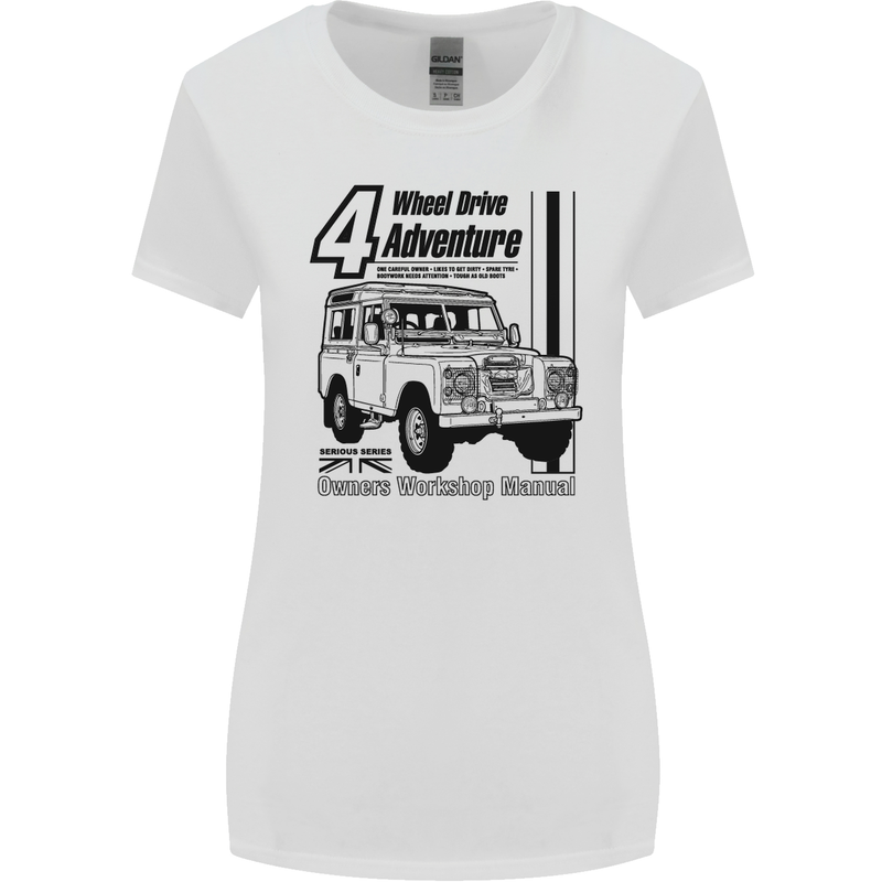 4 Wheel Drive Adventure 4X4 Off Road Womens Wider Cut T-Shirt White