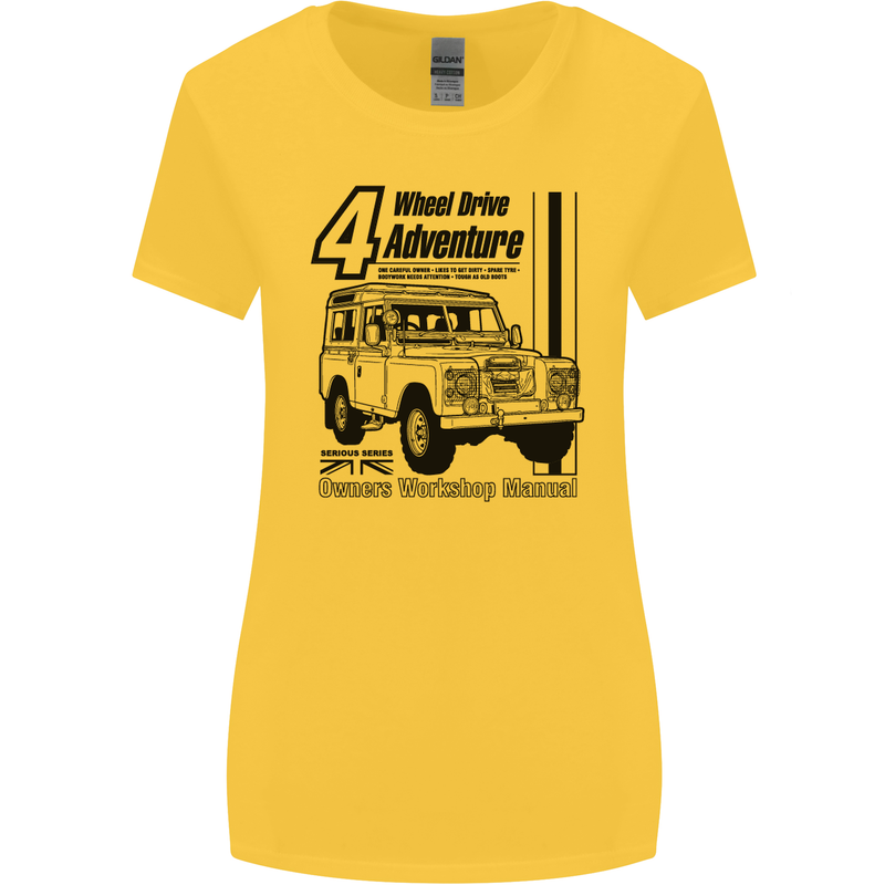 4 Wheel Drive Adventure 4X4 Off Road Womens Wider Cut T-Shirt Yellow