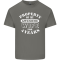 4 Year Wedding Anniversary 4th Funny Wife Mens Cotton T-Shirt Tee Top Charcoal