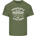 4 Year Wedding Anniversary 4th Funny Wife Mens Cotton T-Shirt Tee Top Military Green