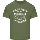 4 Year Wedding Anniversary 4th Funny Wife Mens Cotton T-Shirt Tee Top Military Green