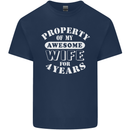 4 Year Wedding Anniversary 4th Funny Wife Mens Cotton T-Shirt Tee Top Navy Blue
