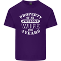 4 Year Wedding Anniversary 4th Funny Wife Mens Cotton T-Shirt Tee Top Purple