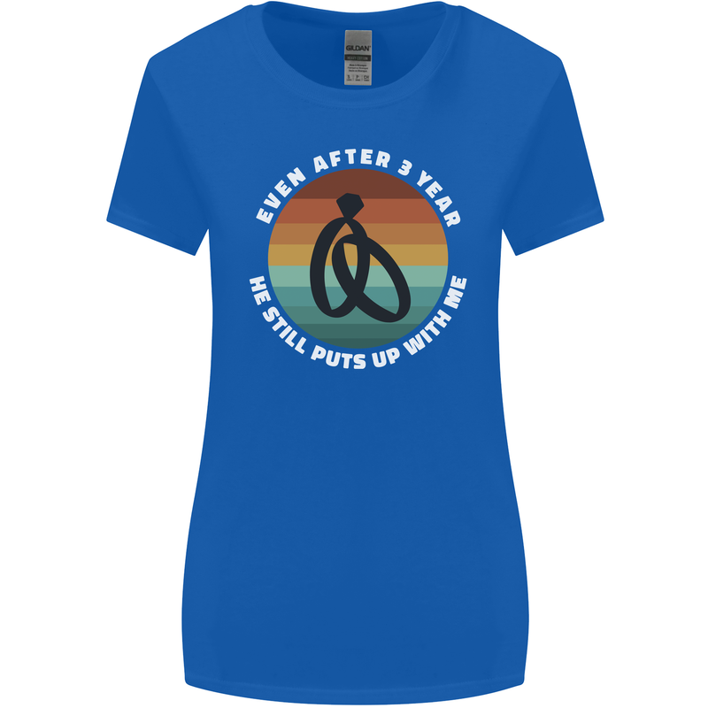 4 Year Wedding Anniversary 4th Marriage Womens Wider Cut T-Shirt Royal Blue