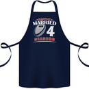 4 Year Wedding Anniversary 4th Rugby Cotton Apron 100% Organic Navy Blue