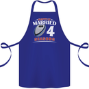 4 Year Wedding Anniversary 4th Rugby Cotton Apron 100% Organic Royal Blue