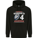 4 Year Wedding Anniversary 4th Rugby Mens 80% Cotton Hoodie Black