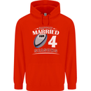 4 Year Wedding Anniversary 4th Rugby Mens 80% Cotton Hoodie Bright Red