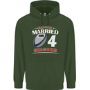 4 Year Wedding Anniversary 4th Rugby Mens 80% Cotton Hoodie Forest Green