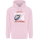 4 Year Wedding Anniversary 4th Rugby Mens 80% Cotton Hoodie Light Pink