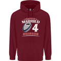 4 Year Wedding Anniversary 4th Rugby Mens 80% Cotton Hoodie Maroon