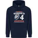 4 Year Wedding Anniversary 4th Rugby Mens 80% Cotton Hoodie Navy Blue