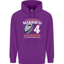 4 Year Wedding Anniversary 4th Rugby Mens 80% Cotton Hoodie Purple