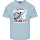 4 Year Wedding Anniversary 4th Rugby Mens Cotton T-Shirt Tee Top Light Blue