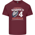 4 Year Wedding Anniversary 4th Rugby Mens Cotton T-Shirt Tee Top Maroon
