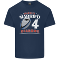 4 Year Wedding Anniversary 4th Rugby Mens Cotton T-Shirt Tee Top Navy Blue