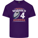 4 Year Wedding Anniversary 4th Rugby Mens Cotton T-Shirt Tee Top Purple