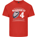 4 Year Wedding Anniversary 4th Rugby Mens Cotton T-Shirt Tee Top Red