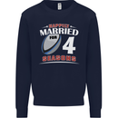 4 Year Wedding Anniversary 4th Rugby Mens Sweatshirt Jumper Navy Blue