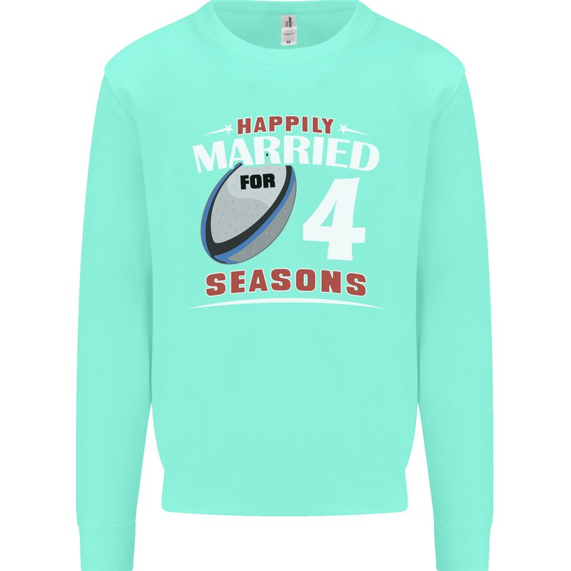 4 Year Wedding Anniversary 4th Rugby Mens Sweatshirt Jumper Peppermint